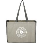Custom Recycled Cotton Contrast Side Shopper Tote with logo - 4
