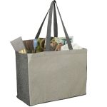 Custom Recycled Cotton Contrast Side Shopper Tote with logo - 6