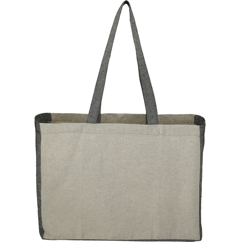 Custom Recycled Cotton Contrast Side Shopper Tote with logo - 7
