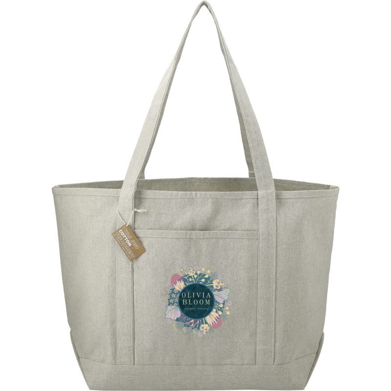 Custom Repose 10oz Recycled Cotton Boat Tote with logo - 9