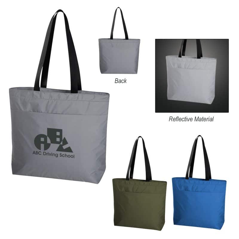 Custom Solstice Reflective Cooler Tote Bag with logo