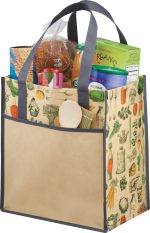 Custom Big Grocery Vintage Laminated Non-Woven Tote with logo - 1