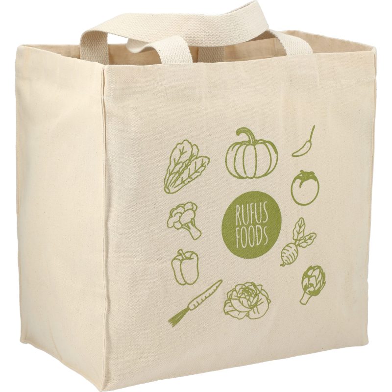 Custom Essential 8oz Cotton Grocery Tote with logo - 3