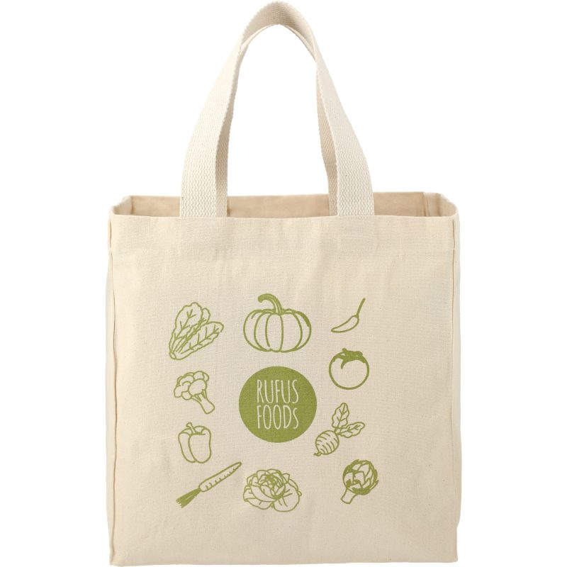 Custom Essential 8oz Cotton Grocery Tote with logo - 4