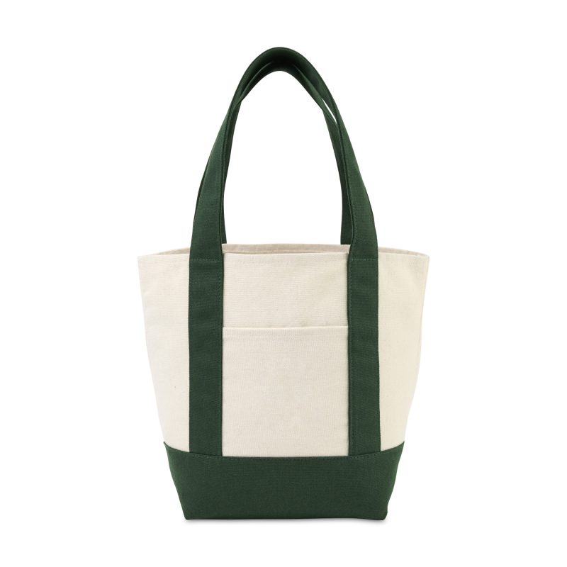 Custom Mini Canvas Tote - Green with logo - 1
