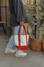 Custom Mini Canvas Tote - Red with logo - 2