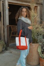 Custom Mini Canvas Tote - Red with logo - 3