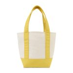 Custom Mini Canvas Tote - Yellow with logo - 1
