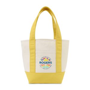 Custom Mini Canvas Tote - Yellow with logo