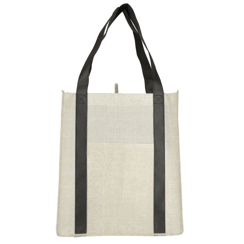 Custom Neptune Recycled Non-Woven Grocery Tote with logo - 1