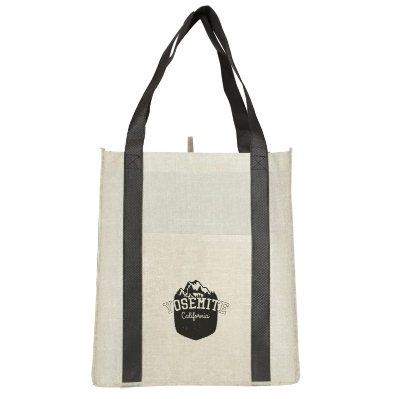 Custom Neptune Recycled Non-Woven Grocery Tote with logo - 2