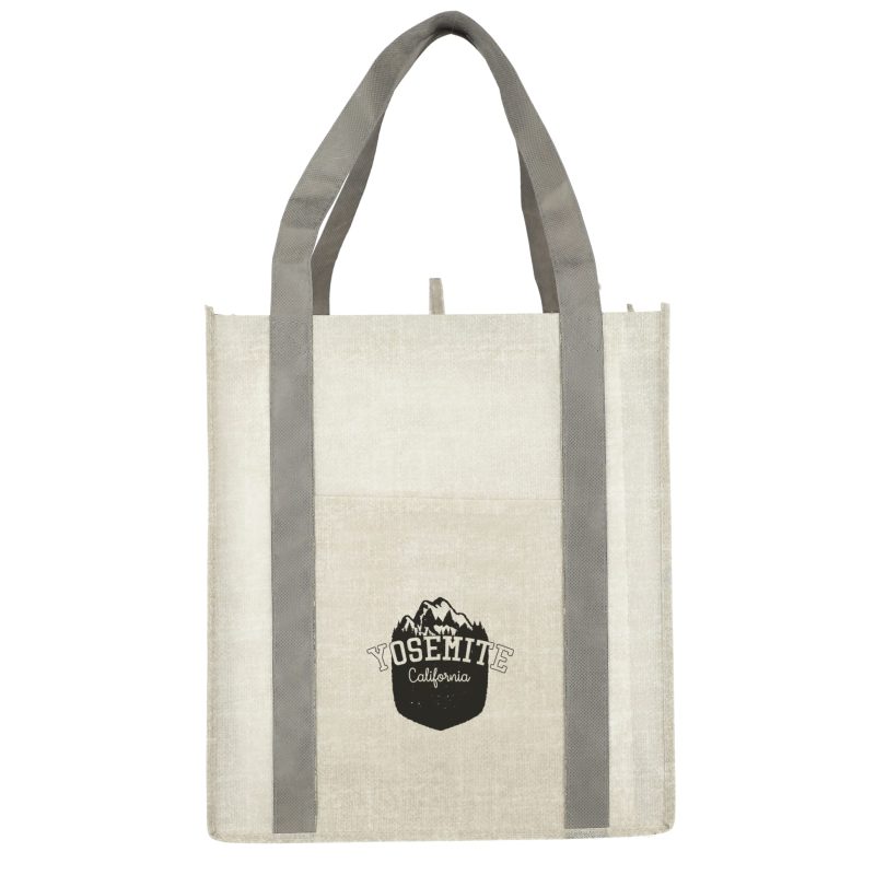 Custom Neptune Recycled Non-Woven Grocery Tote with logo - 6