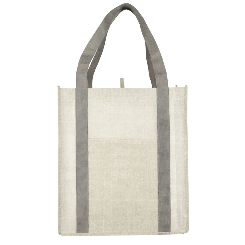 Custom Neptune Recycled Non-Woven Grocery Tote with logo - 7