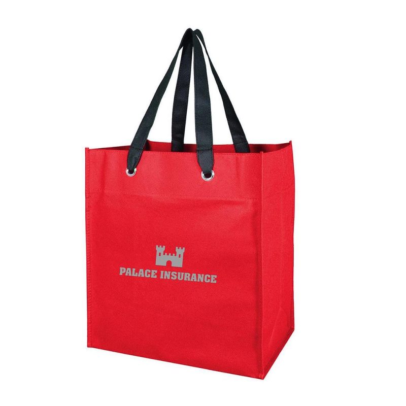 Custom Non Woven Grocery Tote W/Grommets with logo