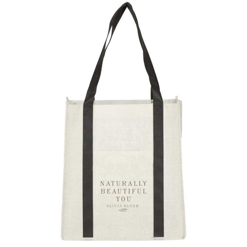 Custom Pluto Recycled Non-Woven Small Grocery Tote with logo - 2