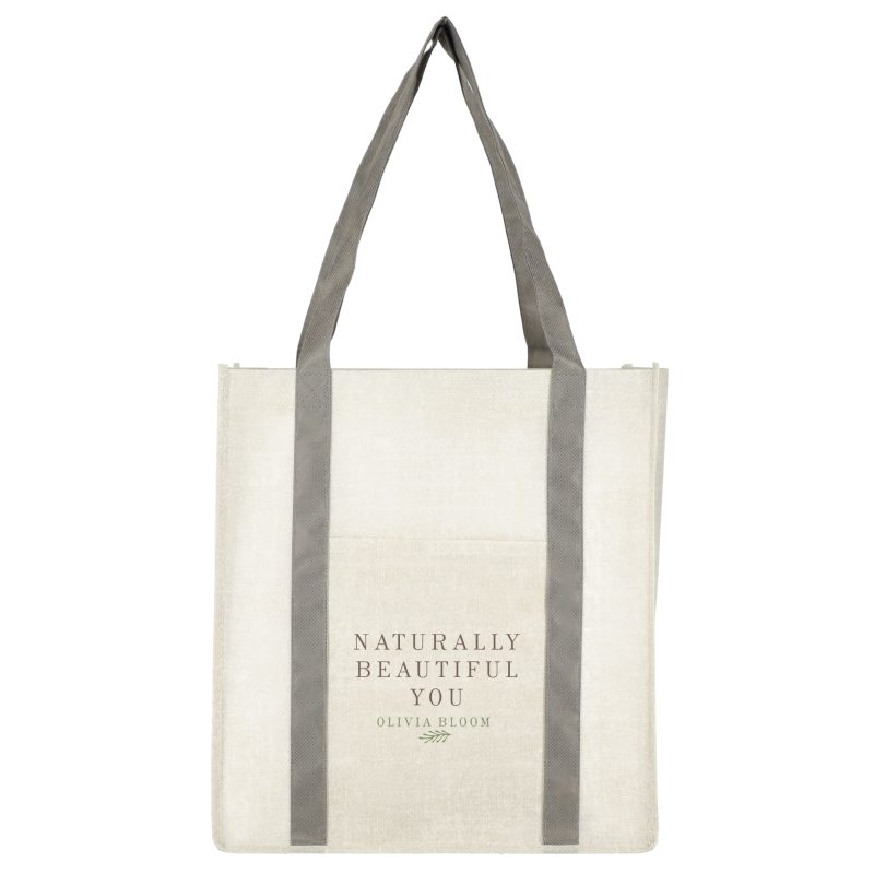 Custom Pluto Recycled Non-Woven Small Grocery Tote with logo - 9