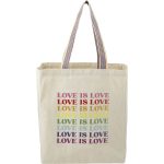 Custom Rainbow Recycled 6oz Cotton Grocery Tote with logo - 3