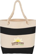 Custom Rope Handle 16oz Cotton Canvas Tote with logo