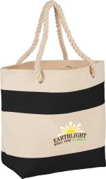 Custom Rope Handle 16oz Cotton Canvas Tote with logo - 2