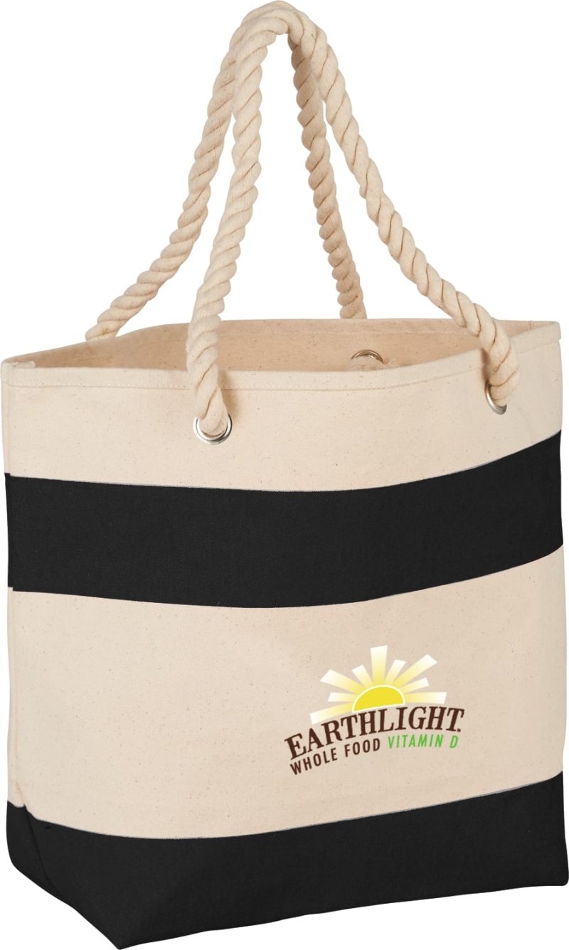 Custom Rope Handle 16oz Cotton Canvas Tote with logo - 2