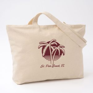 Custom Zippered Cotton Canvas Tote 12 Oz with logo