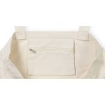Custom AWARE™ Recycled Cotton Shopper Tote with Interior Zip Pocket - Natural with logo - 3