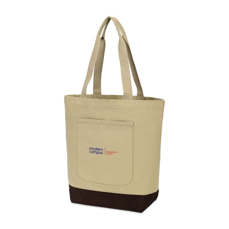 Custom Ivy AWARE™ Recycled Cotton Tote - Beige with logo - 3