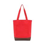 Custom Ivy AWARE™ Recycled Cotton Tote - Crimson with logo - 1