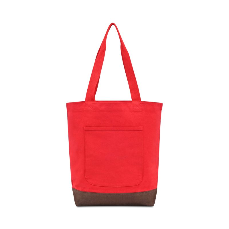 Custom Ivy AWARE™ Recycled Cotton Tote - Crimson with logo - 1