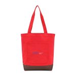 Custom Ivy AWARE™ Recycled Cotton Tote - Crimson with logo