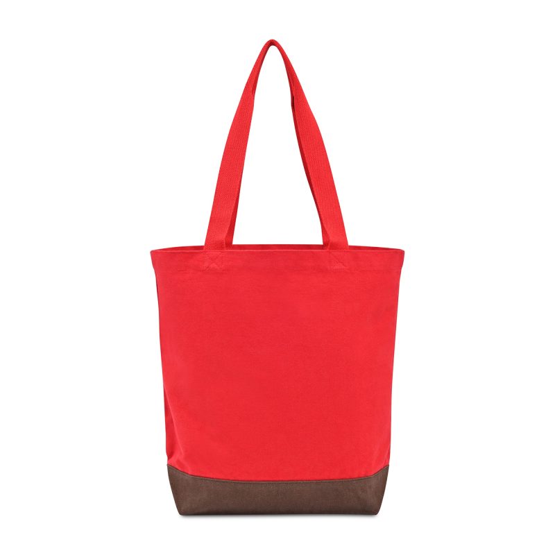 Custom Ivy AWARE™ Recycled Cotton Tote - Crimson with logo - 2