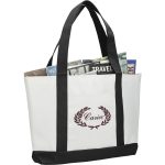 Custom Large Canvas Boat Tote Bag with logo - 3