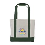 Custom Large Canvas Tote - Green with logo