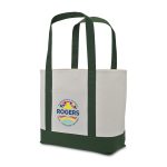 Custom Large Canvas Tote - Green with logo - 2
