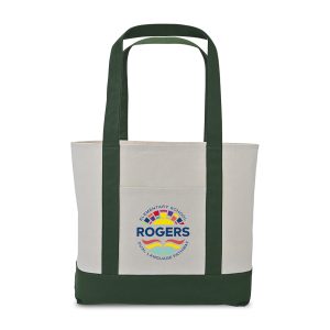 Custom Large Canvas Tote - Green with logo
