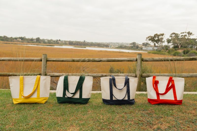 Custom Large Canvas Tote - Green with logo - 5