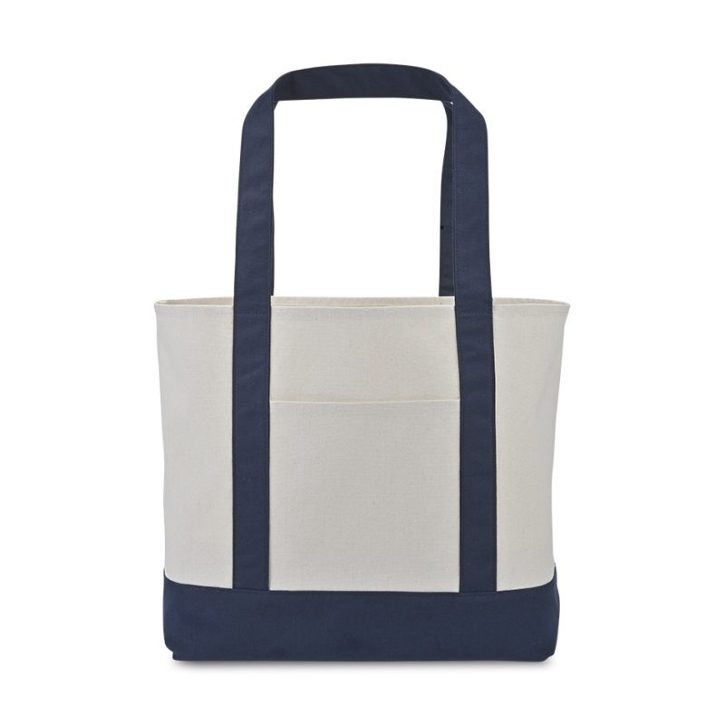 Custom Large Canvas Tote - True Navy with logo - 1