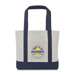 Custom Large Canvas Tote - True Navy with logo