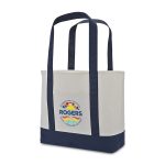 Custom Large Canvas Tote - True Navy with logo - 2