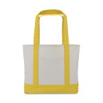 Custom Large Canvas Tote - Yellow with logo - 1