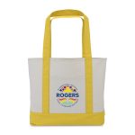 Custom Large Canvas Tote - Yellow with logo