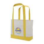 Custom Large Canvas Tote - Yellow with logo - 2