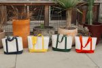 Custom Large Canvas Tote - Yellow with logo - 3