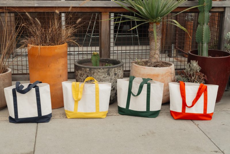 Custom Large Canvas Tote - Yellow with logo - 3