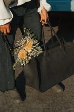 Custom Out of the Woods® Felt Shopper Tote - Black with logo - 5