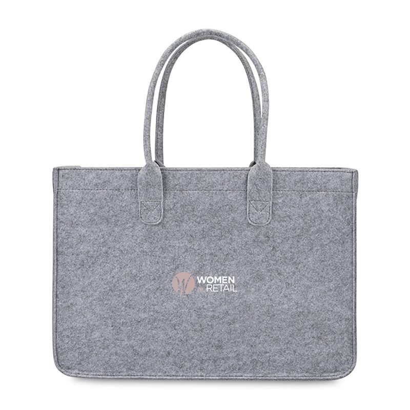 Out-of-The-Woods®-Felt-Shopper-Tote-Light-Grey-102176-287 Custom Out of The Woods® Felt Shopper Tote - Light Grey with logo