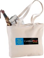 Custom Zippered 10oz Cotton Canvas Shopper Tote with logo - 3