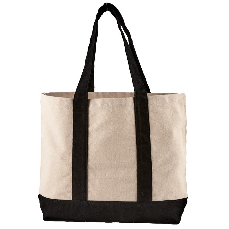 Custom 10 Oz. Newport Cotton Canvas Striped Tote Bag with logo - 5