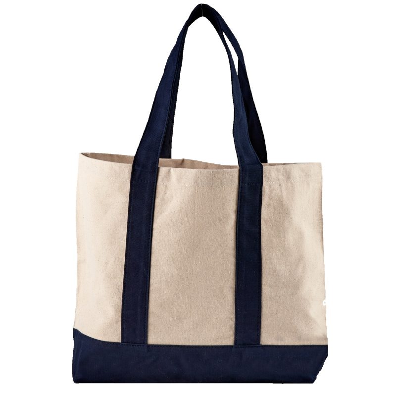 Custom 10 Oz. Newport Cotton Canvas Striped Tote Bag with logo - 7