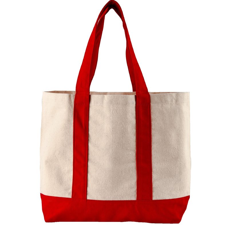 Custom 10 Oz. Newport Cotton Canvas Striped Tote Bag with logo - 8